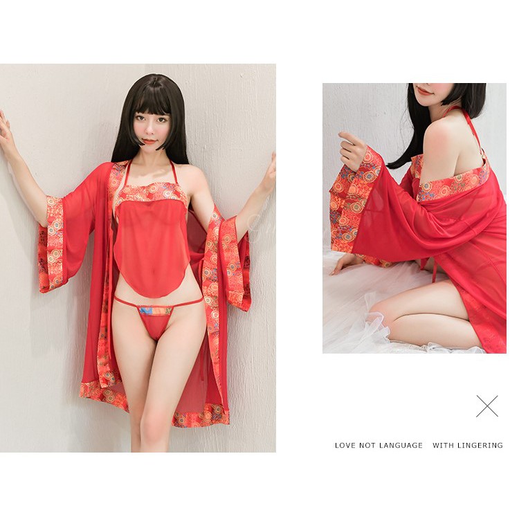 Đồ ngủ sexy Cosplay áo yêm Trung Hoa kèm áo choàng | BigBuy360 - bigbuy360.vn