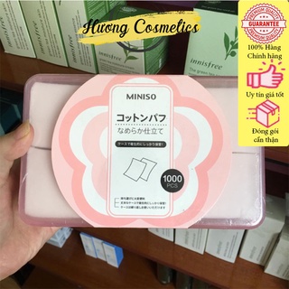 Bông tẩy trang MINISO 1000 miếng, bông tẩy trang siêu thấm mềm mịn, thấm toner, bông tẩy trang chính hãng