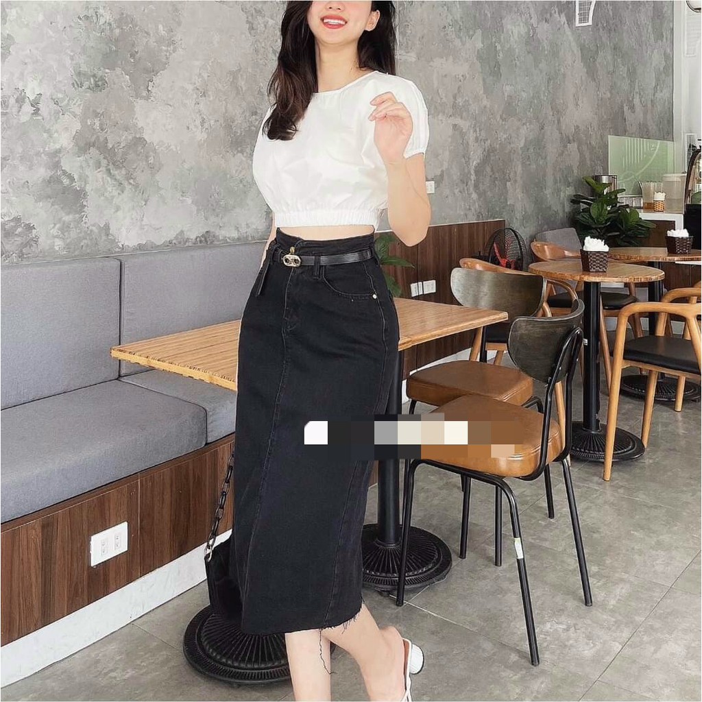 Áo croptop nữ ❣️FREESHIP❣️ Áo Croptop Bo Eo Cổ Tròn Trẻ Trung Phong Cách Hàn Quốc