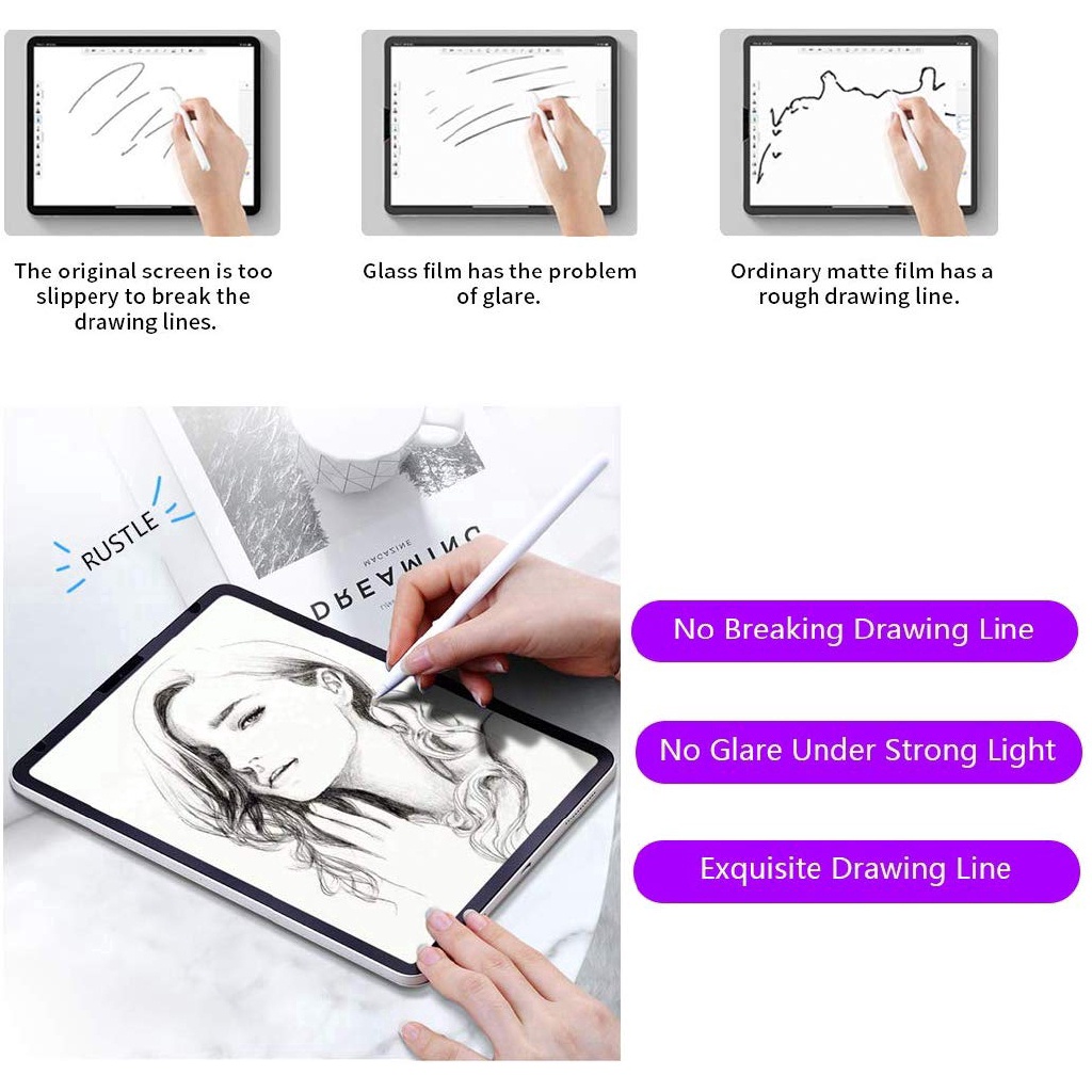 Paperfeel screen protector cho microsoft surface pro 8/9 / x / 7/6/5/4/3 surface go 2/3 book laptop 1/2/3 viết như trên giấy