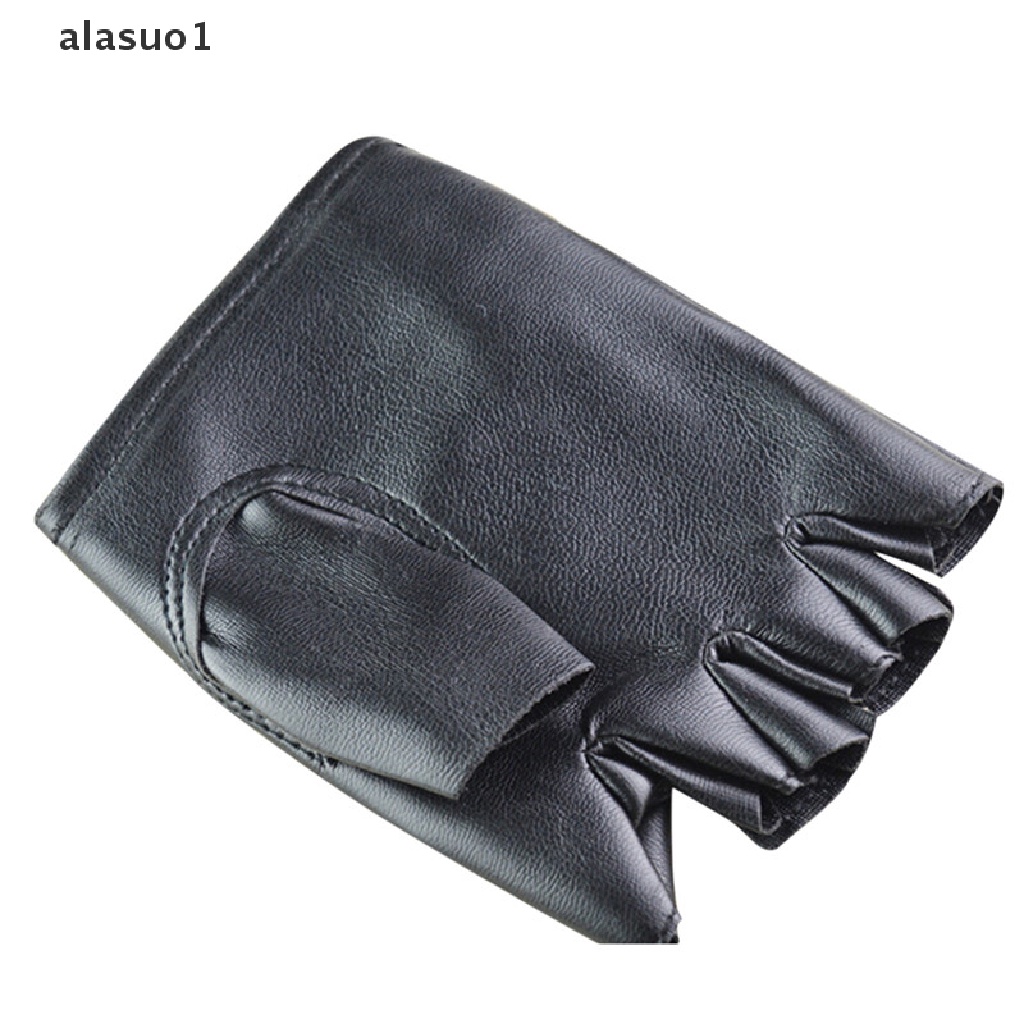 Găng Tay Lái Xe Bằng Da PU Màu Đen Không Ngón alasuo1 Cho Nam Và Nữ