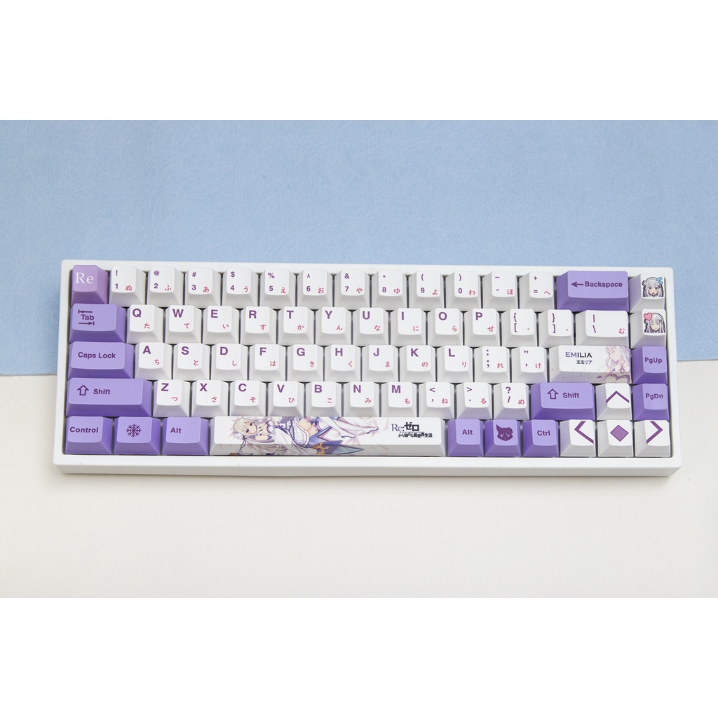 127 Phím Emilia Keycaps Cherry Profile Re: zero Anime PBT Dye Sub Bàn phím cơ học Keycap