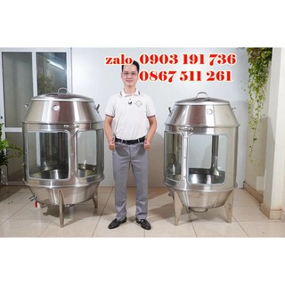 Lò Quay Vịt Gà Bằng Than 80 cm, lu nướng gà vịt bằng than, lu quay gà vịt kính