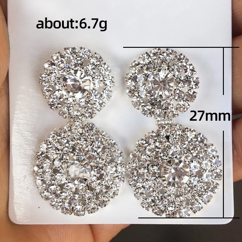 Khuyên Tai Đính Đá Zircon Trắng Kiểu Giọt Nước Phong Cách Cổ Điển Sang Trọng Thời Trang Cho Nữ