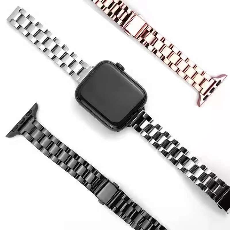 Dây đồng hồ Apple Watch 38mm/ 40mm/ 41mm/ 42mm/ 44mm/ 45mm (chất liệu hợp kim, ba hàng mắt) series 1 đến series 7