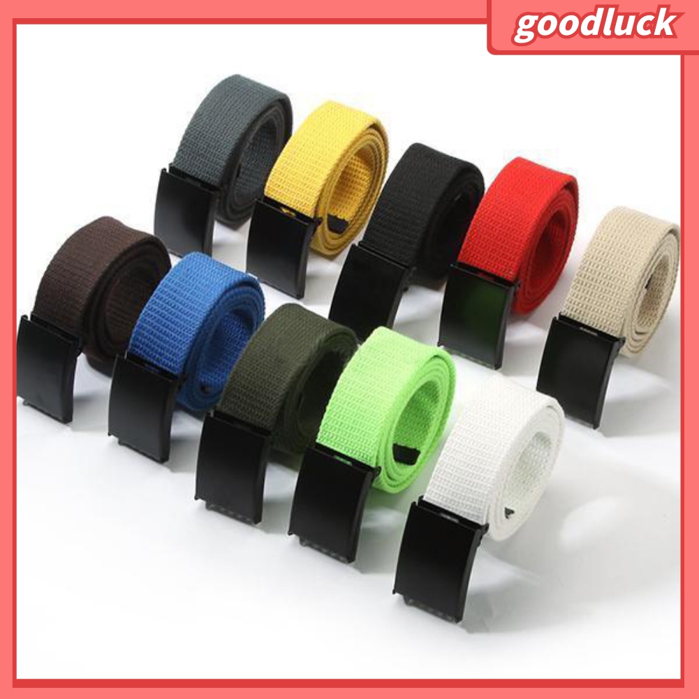 Đai lưng canvas bản rộng màu trơn cho nam/ nữ