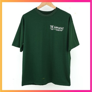 Áo Thun Xanh Lá Tay Lỡ THE GOOD NEW Unisex Chất Dày Dặn