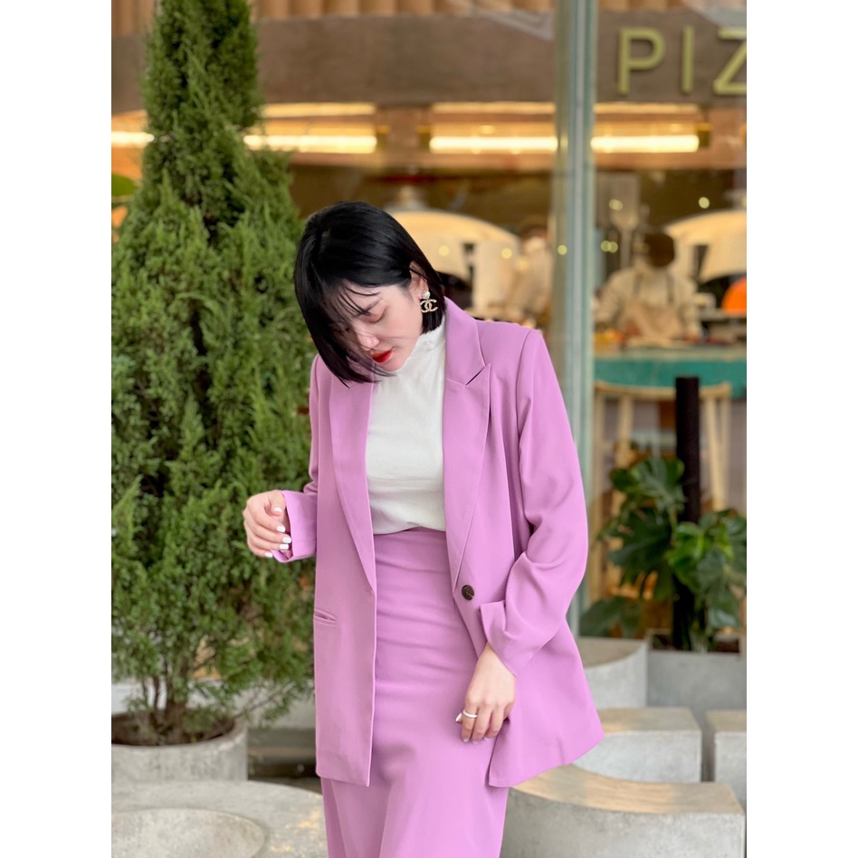 LIIN - Set Áo Vest Công Sở Phối Chân Váy Dáng Dài Elegant Blazer One Button Thanh Lịch A00529-CV00101