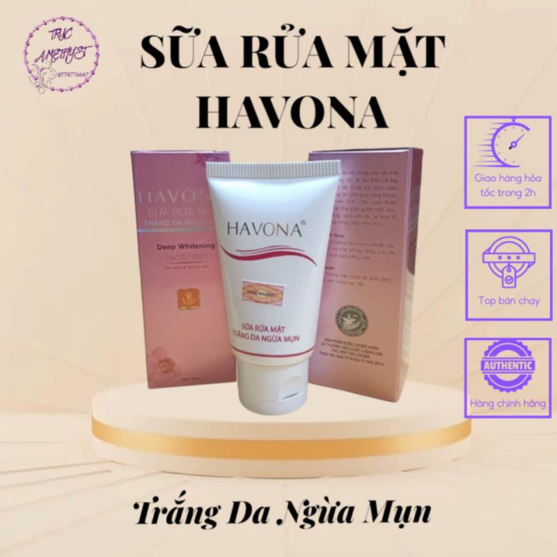 SỮA RỬA MẶT HAVONA TRẮNG DA NGỪA MỤN 50ML (NEW)