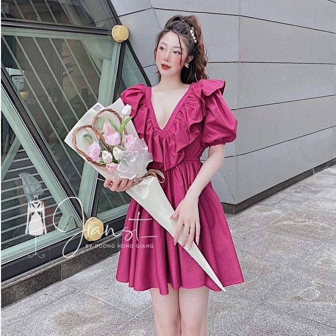 Đầm Babydoll Cổ Bèo Nơ Sau 3 Màu Big Size Siêu Xinh - NV273