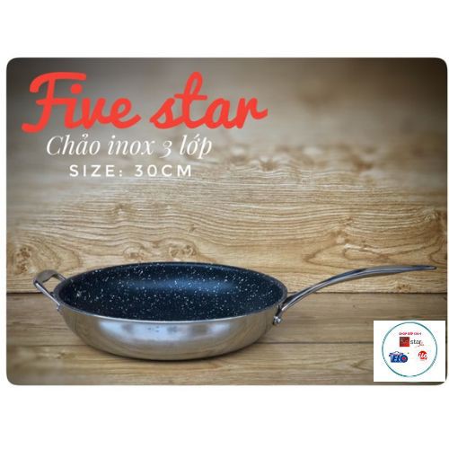 Chảo chống dính inox Fivestar 3 lớp 22/24/26/28CM- INOX 304