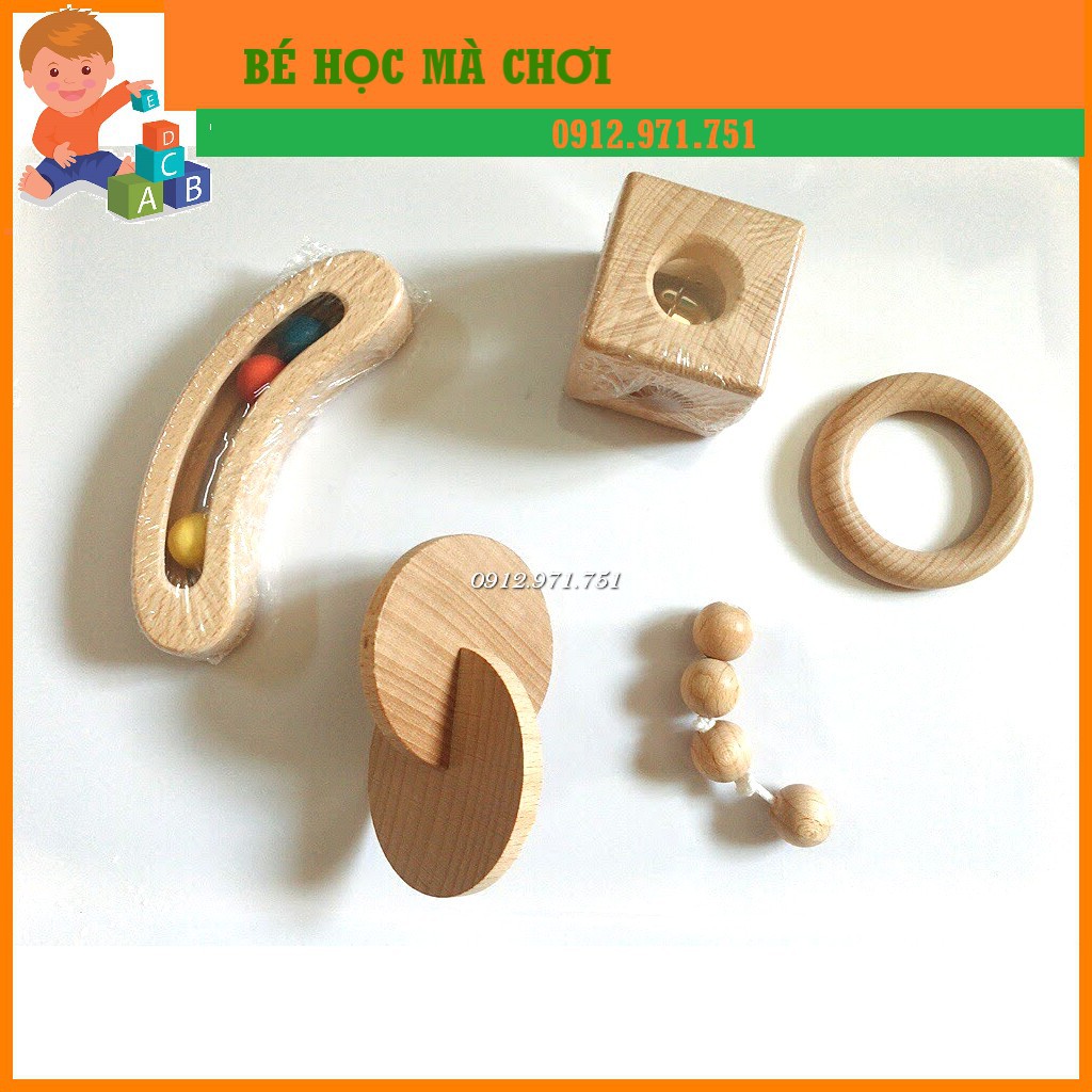 XÚC XẮC GỖ cao cấp cho trẻ sơ sinh - Xúc xắc MONTESSORI