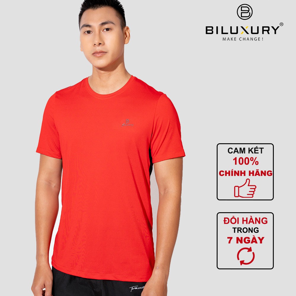 Áo phông nam thể thao Biluxury thun lạnh slimfit chuẩn form trẻ trung năng động 5APKT001GHT