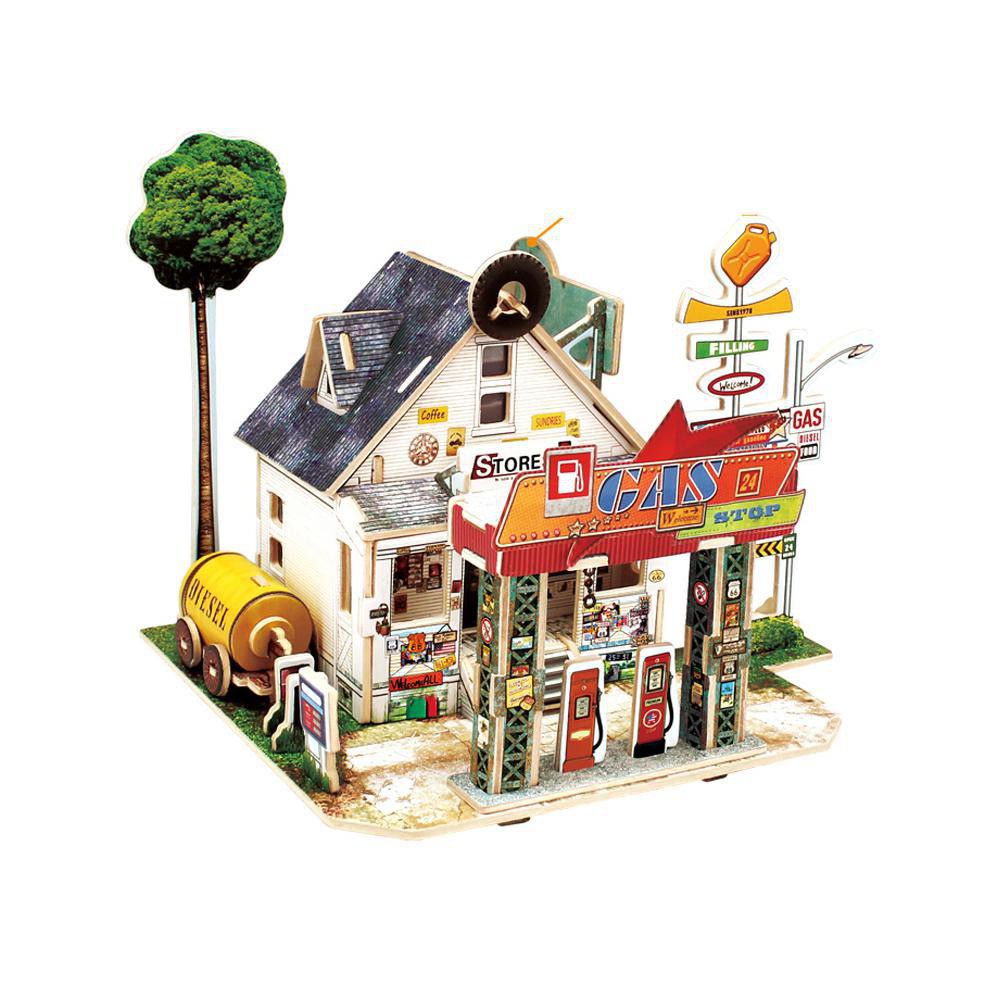 Mô hình gỗ Robotime - Gas Stop F137