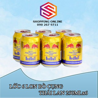 Combo 06 Lon Nước Tăng Lực Bò Cụng Redbull Thái Lan
