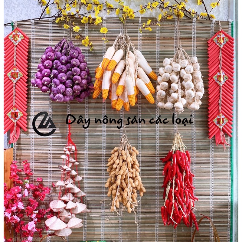 Dây nông sản lạc,ngô,ớt,hành,tỏi trang trí