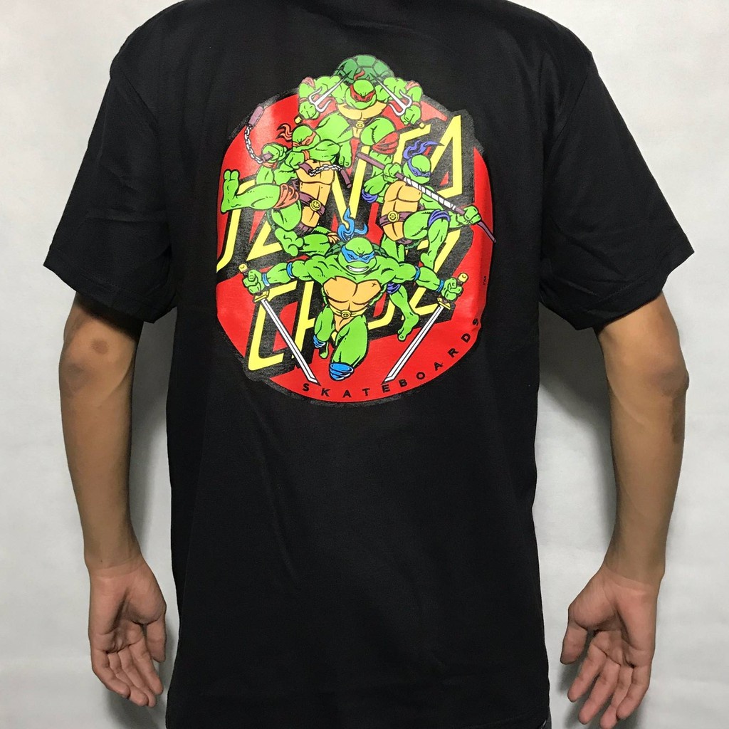 Fy ♛✱Santa CRUZ x TMNT Áo Thun Thể Thao oversized baju kemeja lelaki ninja Rùa Quyền Lực Cổ Điển Cho Nam Và Nữ