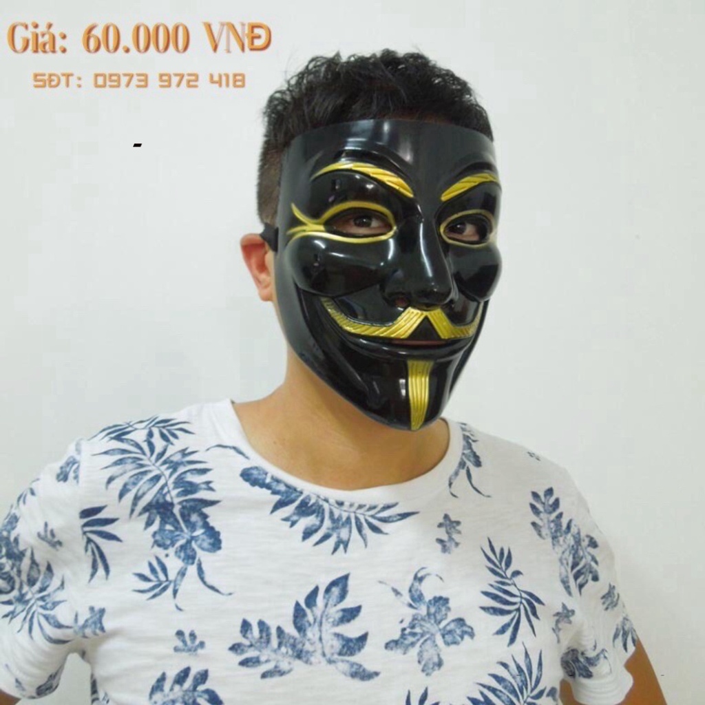 Mặt nạ hacker anonymous màu đen