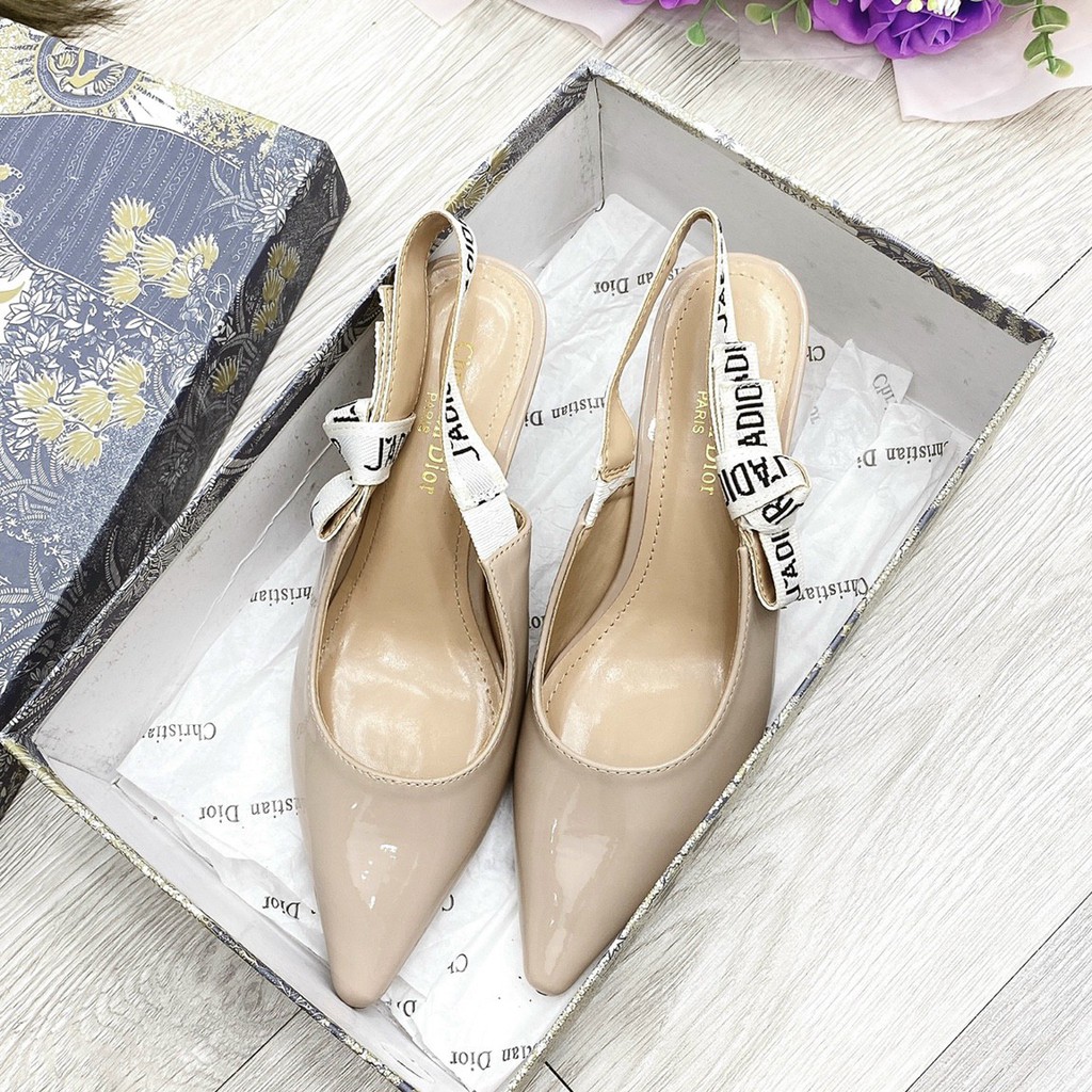 Sandal cao gót chất bóng về gót nhũ 3p TT fullbox
