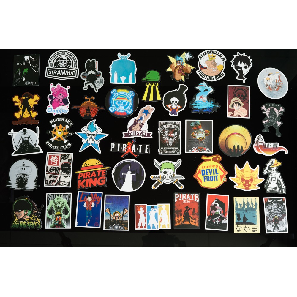 Hình dán sticker, stickers dán chủ đề One Piece 2020 N1  trang trí vali, mũ bảo hiểm, guitar, ukelele, laptop, macbook,…