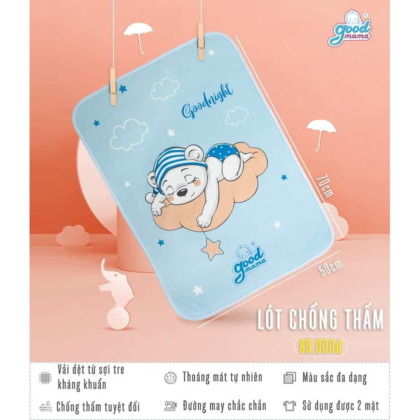 LÓT CHỐNG THẤM GOODMAMA SƠ SINH SỢI TRE 4 LỚP-HÀNG XỊN CÔNG TY