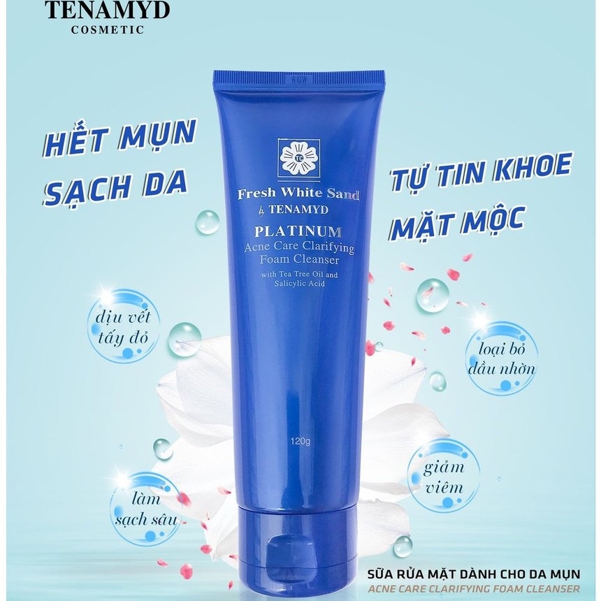 Sữa rửa mặt Tenamyd Fresh White Sand Platinum 120g ngừa mụn cho da dầu mụn - Hàng chính hãng - Lady &amp; Men Viet Nam