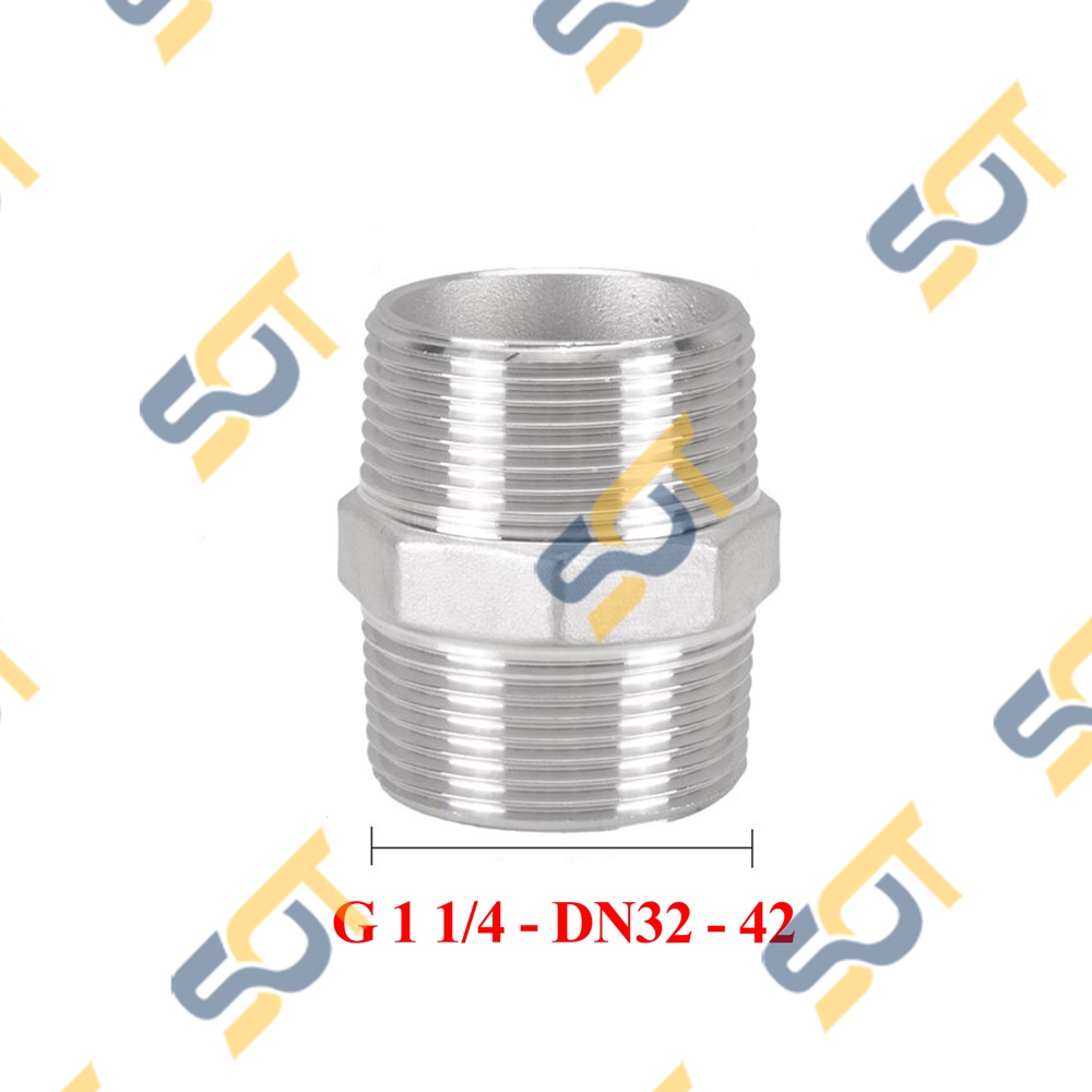 [KÉP REN 34 42 49 60] Hai đầu ren ngoài - Inox Sần (Inox pipe reducing hexagon nipple) - Man thu &amp; đều