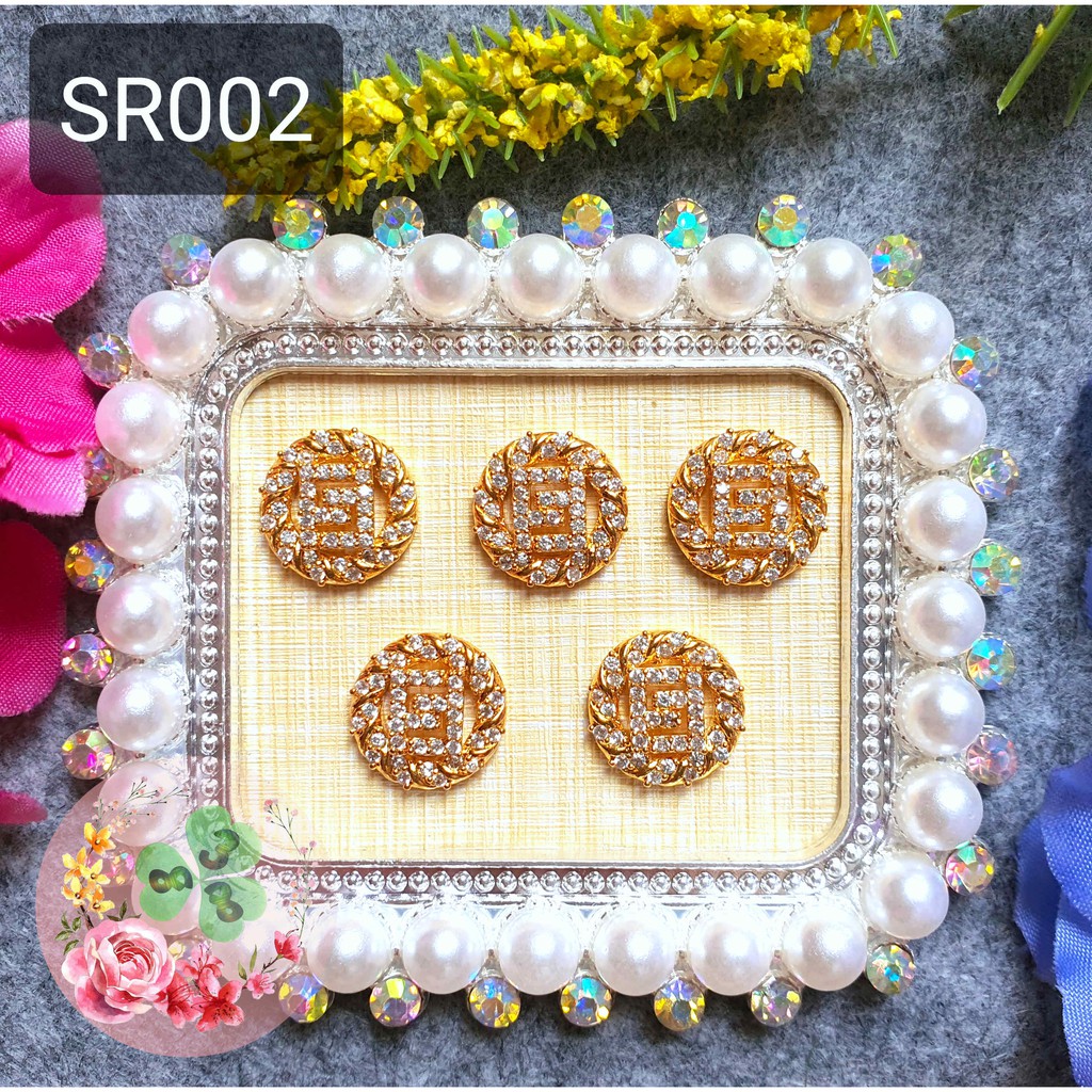 Mã SR002 . Charm kim loại dòng cao cấp đính đá trang trí móng siêu xinh.