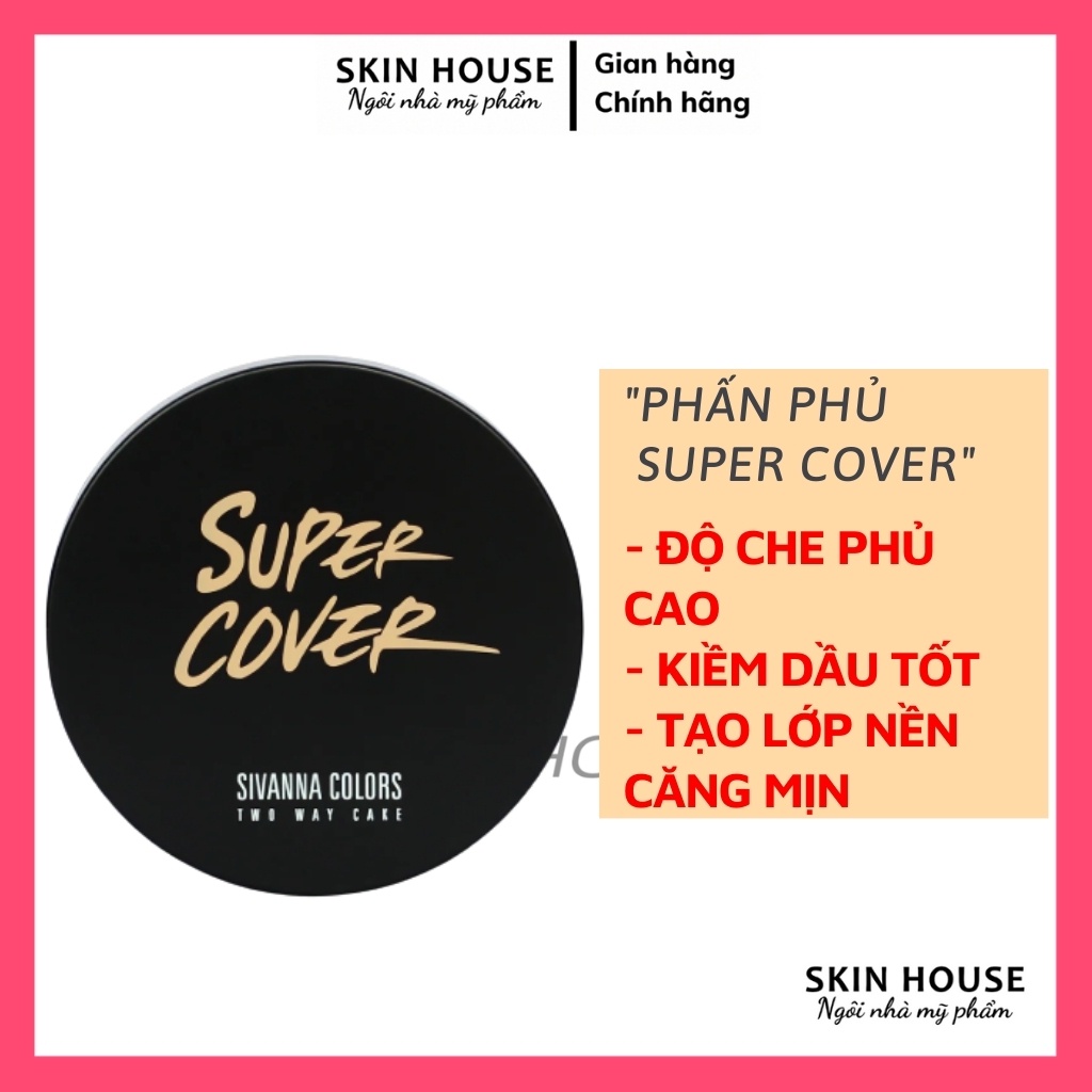 HÀNG CHÍNH HÃNG - Phấn Phủ Sivanna Super Cover Dạng Nén Kiềm Dầu Tốt, Độ Che Phủ Cao - Phấn nén Sivanna