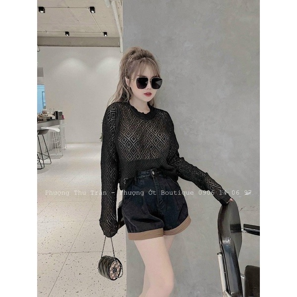 Kèm đai nâu-QUẦN SOOC JEAN TRƠN PHỐI GẤU NÂU