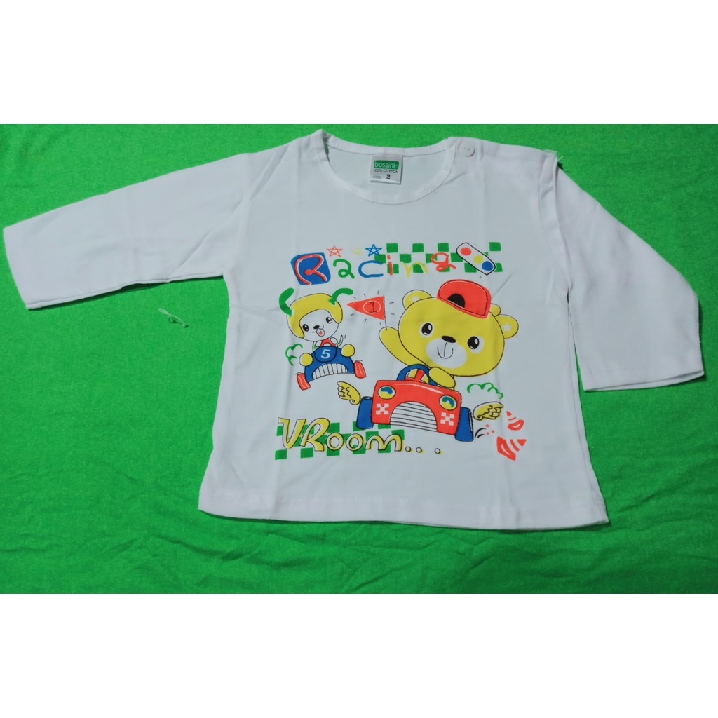 Áo cài vai tay dài trắng sơ sinh 100% cotton