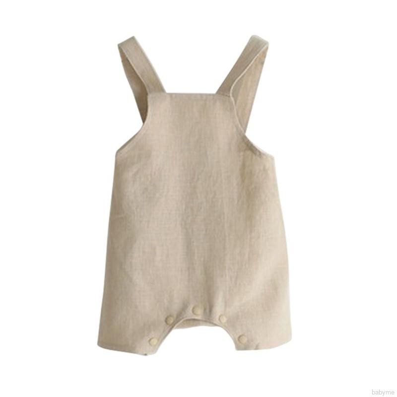 Bộ áo liền quần chất liệu vải lanh mềm mại cho bé