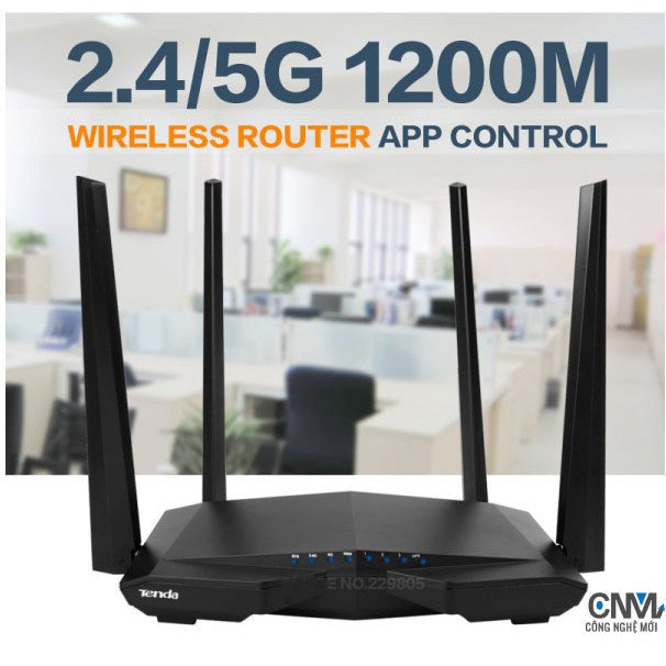 Thiết bị phát Wifi Dual-band AC1200Mbps Tenda AC6 (Đen) - Hãng Phân phối chính thức