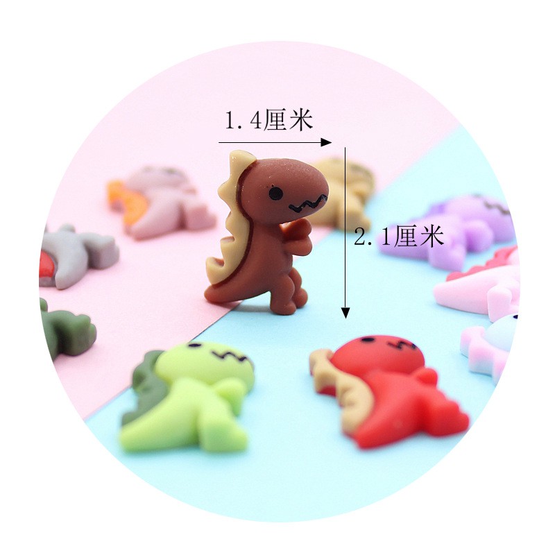 Mẫu charm khủng long cute trang trí thủ công diy phụ kiện làm ốp lưng dán kẹp tóc làm vòng tay freeship