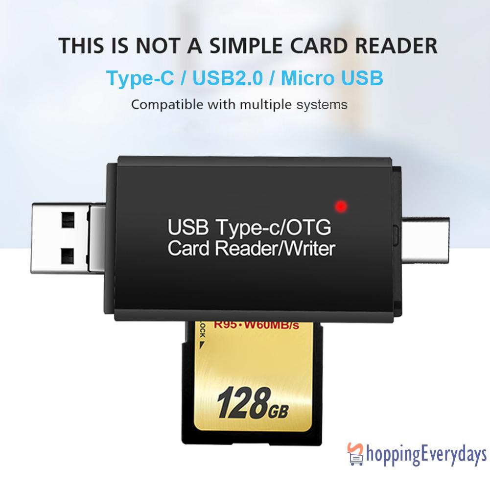 Đầu Đọc Thẻ Nhớ Micro Usb Otg 3 Trong 1 Tiện Dụng | BigBuy360 - bigbuy360.vn