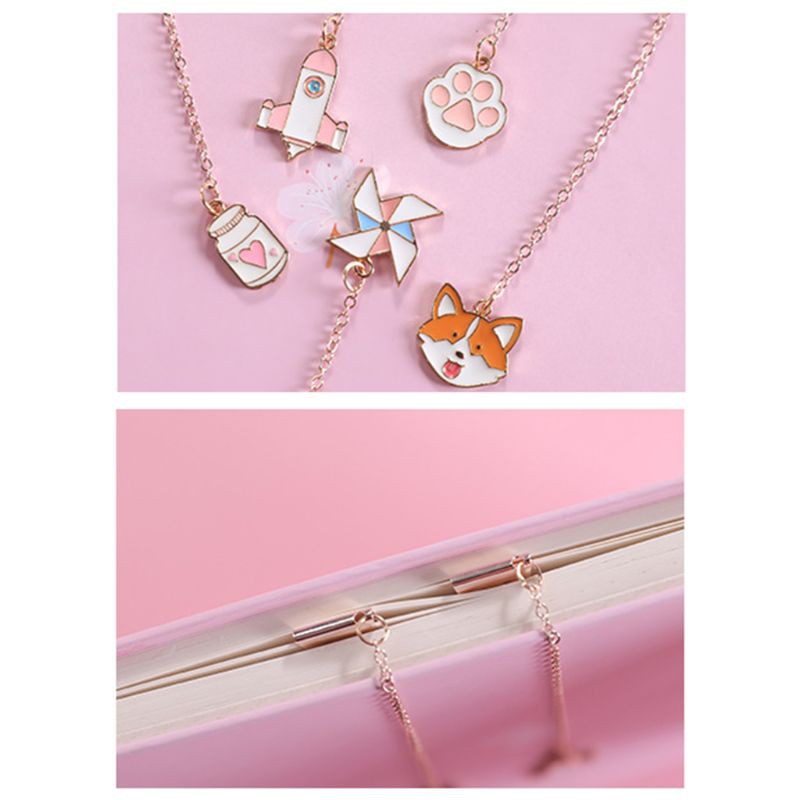 Thẻ Đánh Dấu Sách Hình Thỏ Và Cầu Vồng Bằng Kim Loại