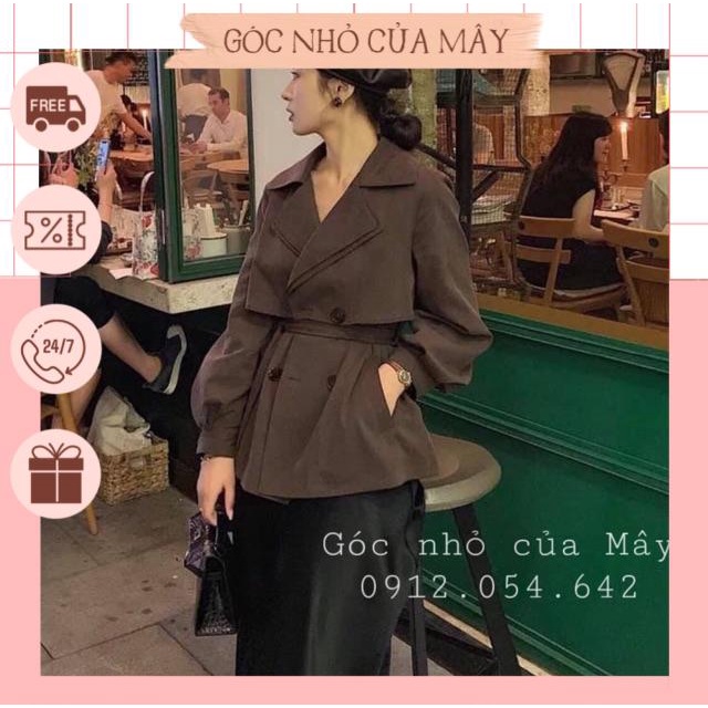 Áo trendcoat kaki dáng ngắn GNCM