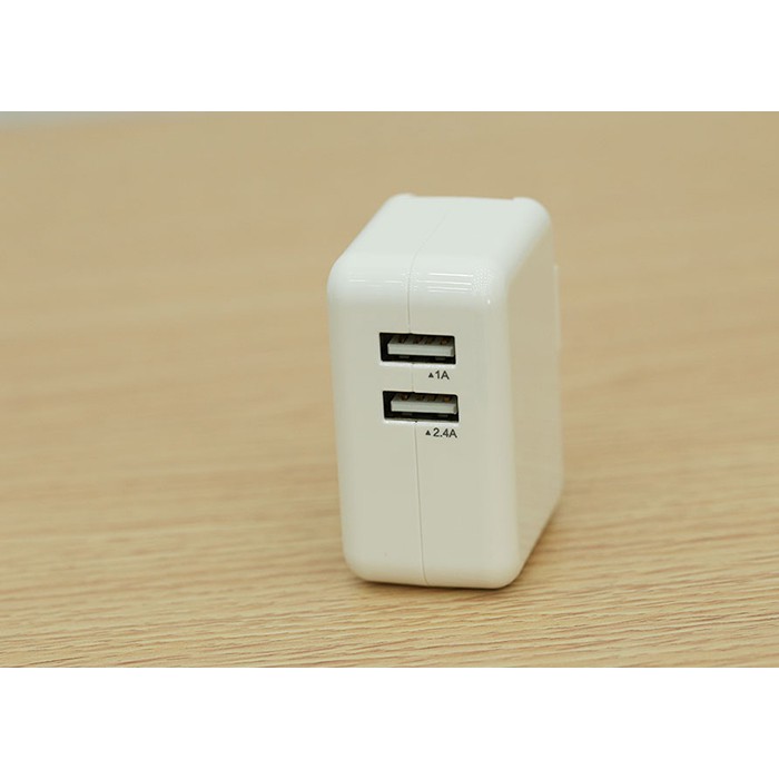 Củ sạc Pisen Dual USB Charger 2.4A FAST, 12W