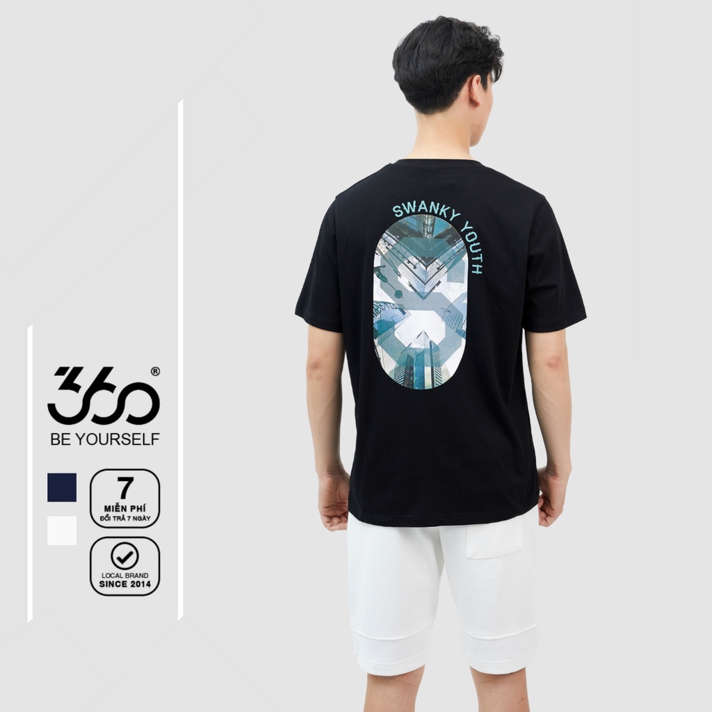 Áo thun họa tiết mặt sau áo phông in chữ ngực thương hiệu 360 Boutique chất vải cotton - APHTK323
