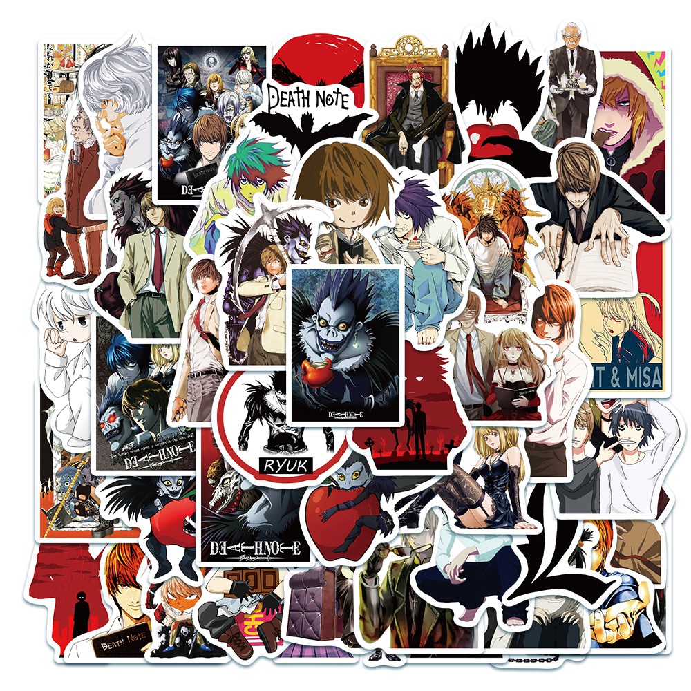 Bộ 50 Miếng Dán Hình Hoạt Hình Death Note Chống Thấm Nước