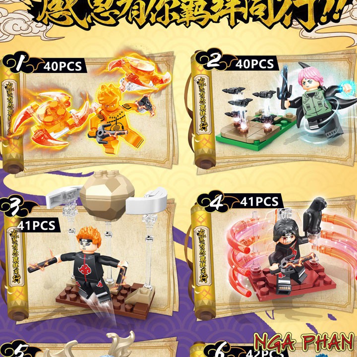 Combo 2 Nhân Vật Ninja Naruto Đại Chiến Nhẫn Giả Đồ Chơi Xếp Hình Lắp Ráp Lego Elephant