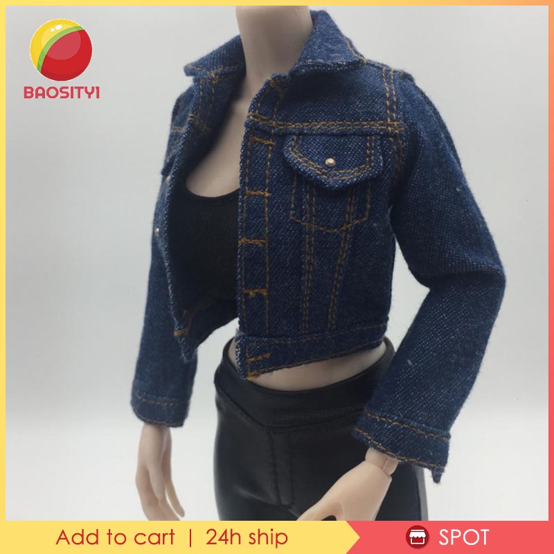 Áo khoác jean xanh cho búp bê 12 inch tỉ lệ 1/6