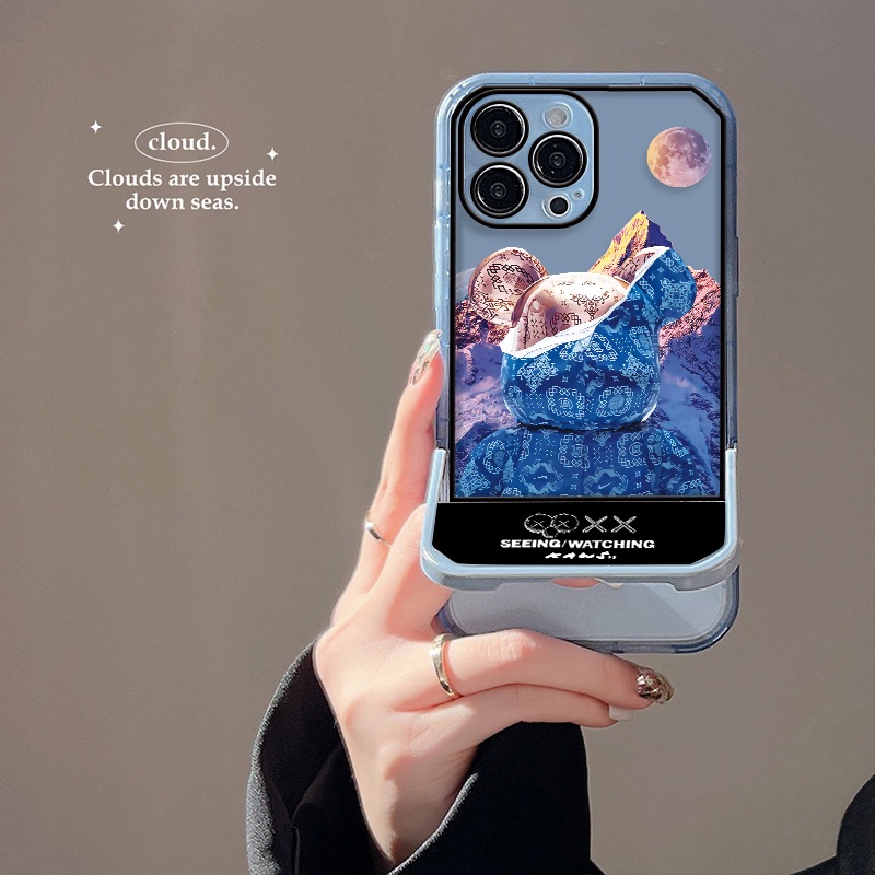 Ốp Điện Thoại Silicon TPU Mềm Trong Suốt Có Giá Đỡ Hình Gấu Cho IPhone 13 12 Pro MAX 11 Pro XS MAX X XR 8 7 6 6S Plus SE 2020 13