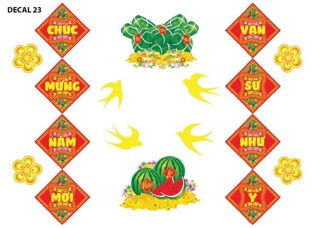 Decal trang trí Tết 2021