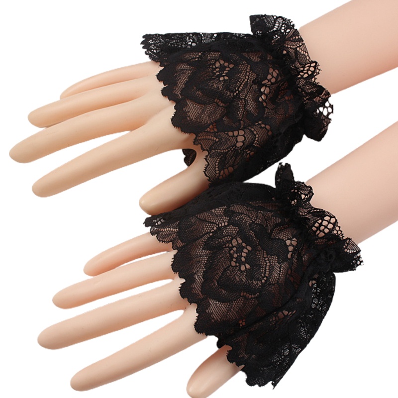 Vỏ Bọc Cổ Tay Áo Giả Ren Một Lớp Co Giãn Họa Tiết Hoa Có Thể Tháo Rời