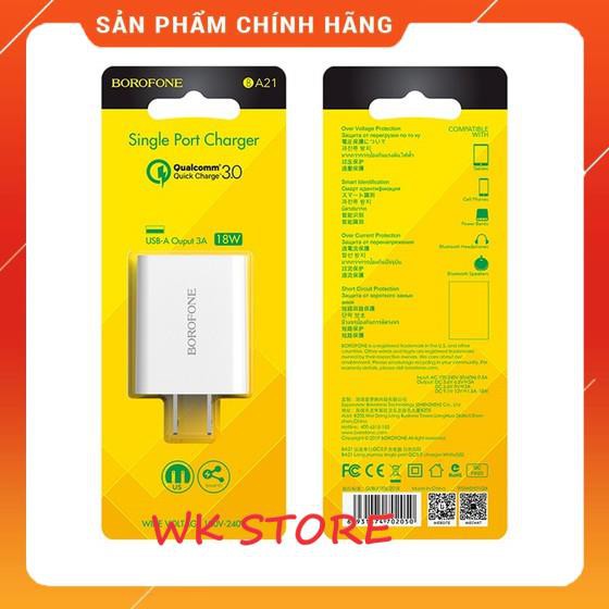 cốc sạc nhanh QC 3.0 Borofone BA21 (chính hãng,BH6T)