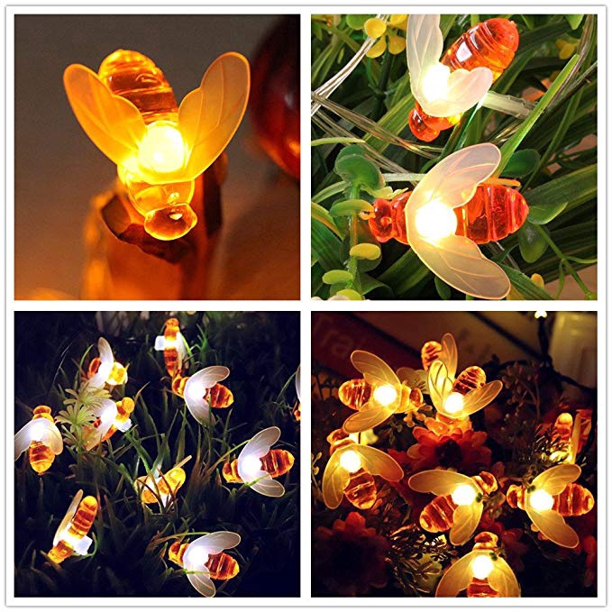 Dây Đèn led 2.2 / 3.3m Trang Trí Giáng Sinh Chống Nước Hình Chú Ong Dễ Thương