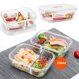 hộp thủy tinh lock&lock chia 2 ngăn - hộp thủy tinh