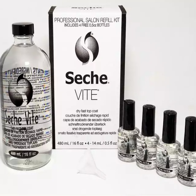 Kit Đại Seche Vite Siêu Bóng 69939 480mL+4chai14mL #16oz+4chai0.5oz Top Coat SIÊU Nhanh Khô