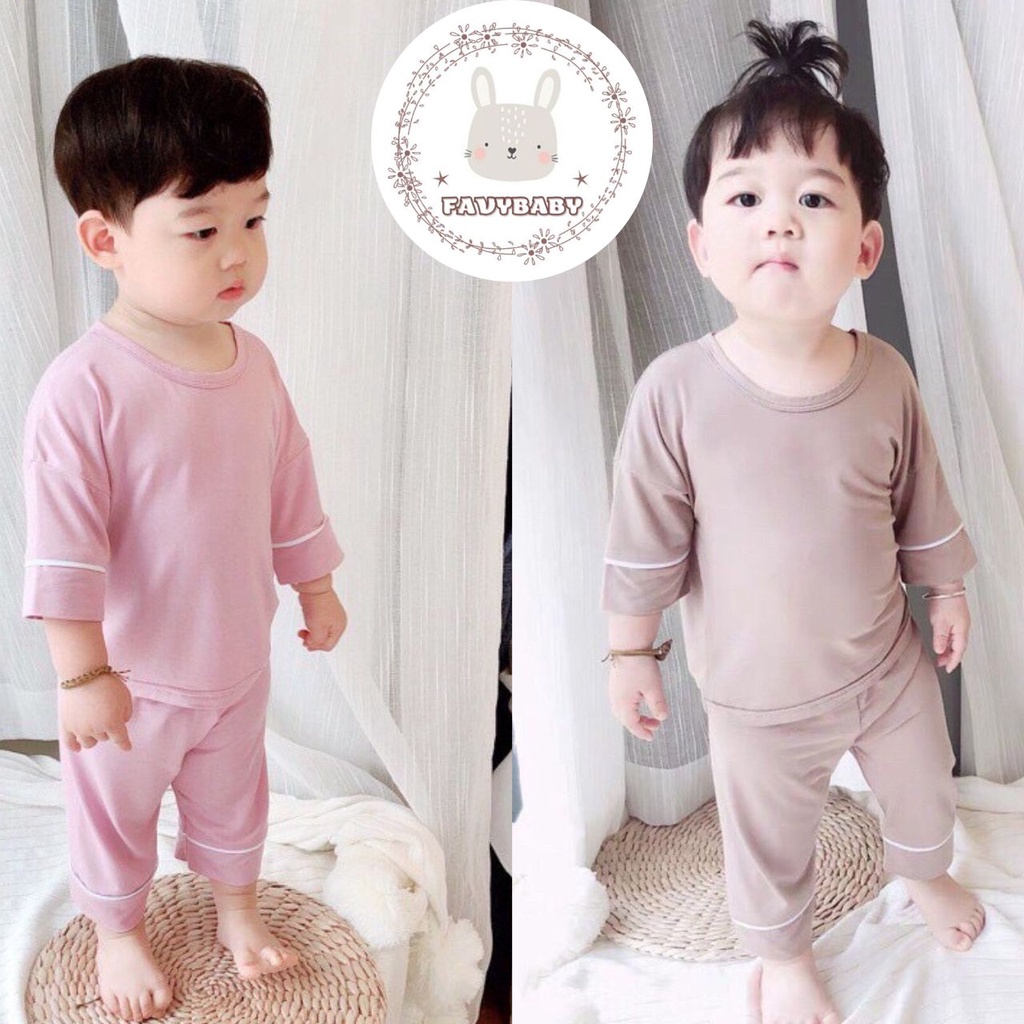 Đồ Bộ Tay Lửng MINKY MOM Chính Hãng Thun Lạnh Bé Trai Bé Gái Bo Viền Thoải Mái Cho Trẻ 0 1 2 3 4 5 Tuổi - Favybaby